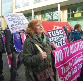 Socialist Party members and TUSC supporters on the Newcastle counter-demo against far-right group Pegida, photo by Elaine Brunskill