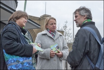 Green Party leader Natalie Bennett (centre), photo Paul Mattsson