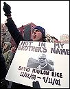 Not in my brother's name: demonstrator in New York, photo Paul Mattsson