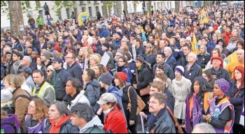 Public sector workers striking against pension cuts, 30 November 2011, photo Senan