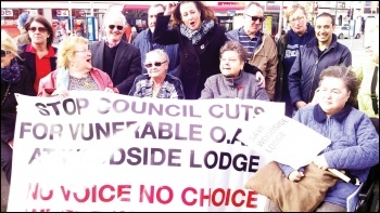 Protesting against cuts to care homes by Southampton council, photo by Nick Chaffey