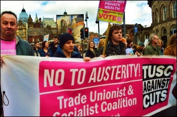 Over 1,000 people marched in Leeds on Saturday 28 April in defence of the NHS, photo Iain Dalton