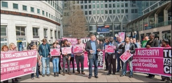 Dave Nellist and other candidates launch the TUSC manifesto at Canary Wharf in London, photo Paul Mattsson Dave Nellist and other candidates launch the TUSC manifesto at Canary Wharf in London, photo Paul Mattsson