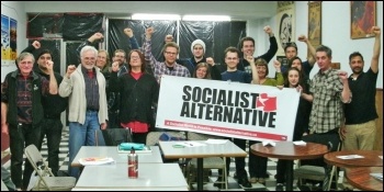 Attendees at the first Socialist Alternative (CWI Canada) national meeting