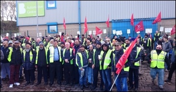 Bradford bus workers on strike in 2015