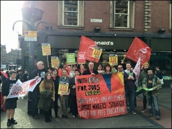 Leeds Youth Fight for Jobs protesting over zero hour contracts