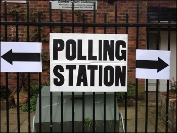 Polling station in Tower Hamlets, photo Judy Beishon