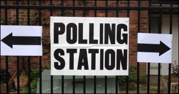 Enter from the right or the left? Polling station in Tower Hamlets 