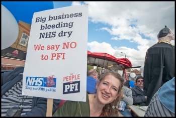 Campaigning against PFI, photo Paul Mattsson