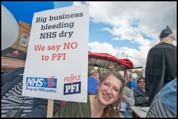 On the 'PFI bus' tour of Barts Trust hospitals in East London, photo Paul Mattsson