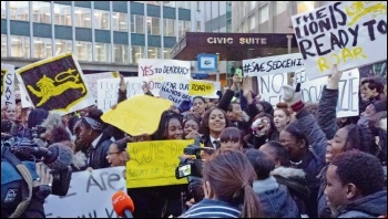 Sedgehill school students protest against academies in Lewisham, photo by Lewisham SP
