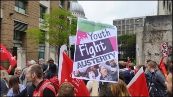 Youth Fight Austerity placard, People's Assembly demo, 20 June 2015, photo Sabah
