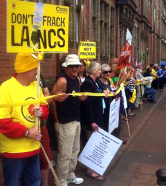 Protesting against fracking, Lancs June 2015, Photo by Dave Beale