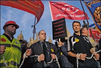 Protest against the anti-union laws, photo Paul Mattsson