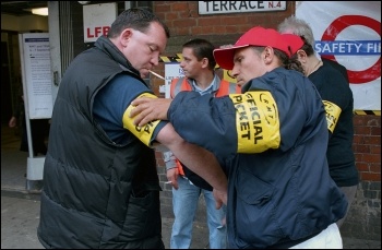 RMT Tube London Underground strike picket line, photo Paul Mattsson