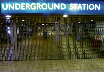 Closed shut tube London Underground train station shutter strike RMT, photo CGPGrey.com (Creative Commons)