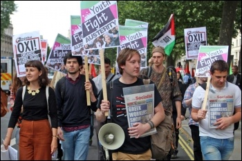 Youth Fight Austerity budget day protest 2015, photo Senan