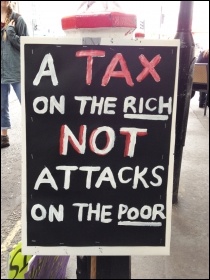 A placard on the People's Assembly anti-austerity demo, 20.6.15, photo Judy Beishon A placard on the People's Assembly anti-austerity demo, 20.6.15, photo Judy Beishon