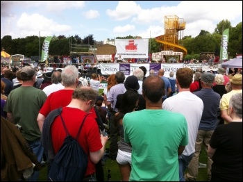 Jeremy Corbyn speaking at the Durham miners' gala, 11th July 2015, photo by Dave Beale Jeremy Corbyn speaking at the Durham miners' gala, 11th July 2015, photo by Dave Beale