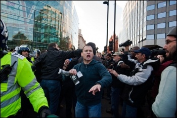 Undercover police officer agent provocateur student movement 2010, photo Paul Mattsson