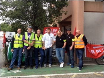 RMT and Aslef picket line at Barking tube station, 6.8.2015, photo Sharon Walsh