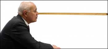 Iain Duncan Smith: liar. IDS photo by Regional Cabinet (Creative Commons), composite by James Ivens
