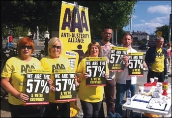 Anti-Austerity Alliance (AAA) activists protesting against water charges in Ireland, August 2015, photo Socialist Party (CWI Ireland)