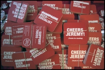 Corbyn campaign material, Sept 2015, photo by Paul Mattsson