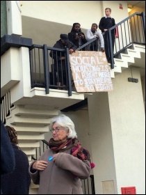 Linda Taaffe (foreground) - from Socialist Party and TUSC - supporting the residents, photo P. Mitchell