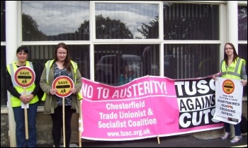 Protesting against school crossing cuts by Derbyshire County Council, photo by E Evans
