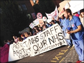 NHS workers marching in Manchester, 4.10.15, photo by Sarah Wrack