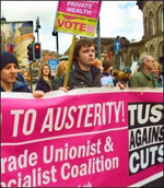 TUSC banner on TUC demo against austerity, photo by Iain Dalton