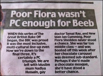 Daily Mail column attacking Great British Bake Off winner Nadiya Hussain, photo by @MichaelPDeacon (Twitter)