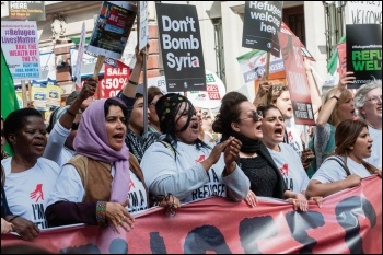 Tens of thousands demonstrated in London against the government's plan to escalate its military intervention into Syria, photo Paul Mattsson