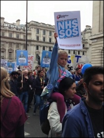 Junior doctors and health workers march against attacks on unsocial hours pay, London, 17.10.2015, photo by Sarah Wrack