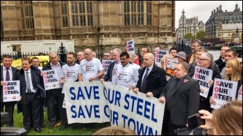 Steel workers lobby parliament, 28.10.15, photo by Scott Jones Steel workers lobby parliament, 28.10.15, photo by Scott Jones