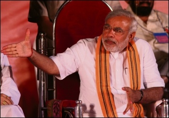 Narendra Modi, leader of the Bharatiya Janata Party (BJP) and prime minister of India, photo Al Jazeera English (Creative Commons)