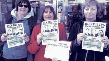 Protesting against Bitterne walk-in centre closure, photo by Southampton Socialist Party