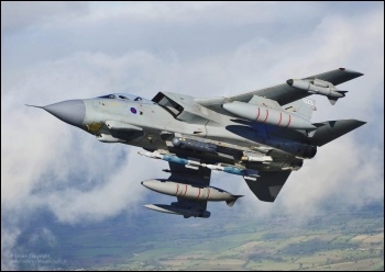 RAF Tornado warplane with bombs, photo Ministry of Defence (Creative Commons)