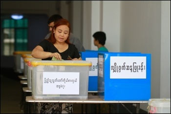Voting in Myanmar, photo by Wikimedia Commons (Creative Commons)