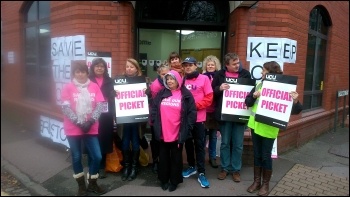 UCU members' strike at Open University centre in Bristol, photo by Tom Baldwin UCU members' strike at Open University centre in Bristol, photo by Tom Baldwin