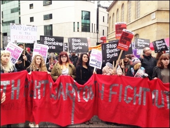 Youth Fight War and Austerity banner, 12.12.15, photo by Paula Mitchell Youth Fight War and Austerity banner, 12.12.15, photo by Paula Mitchell