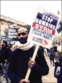 Marching against bombing Syria, London 12.12.15, photo J Beishon