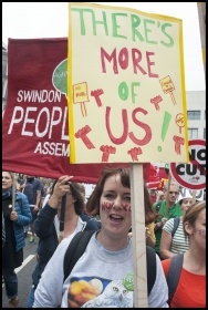Demonstrating against austerity, photo Paul Mattsson