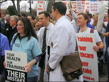 Doctors demonstrating in March 2007, photo Naomi Byron