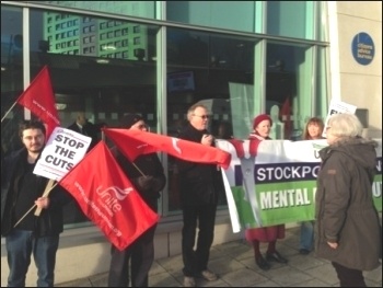 Protest against cuts, Stockport, Dec 2015, photo Bridget Russell