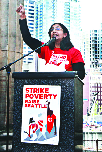 Kshama Sawant, socialist councillor in Seattle, photo Socialist Alternative, US