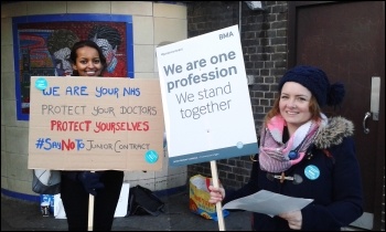 BMA stall at Leytonstone station, London, 12.1.16