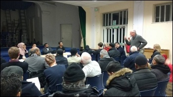 Pete Dickenson speaking, Tower Hamlets People's Budget meeting, Jan 2016 