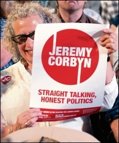 A Jeremy Corbyn supporter during his leadership campaign, photo Paul Mattsson